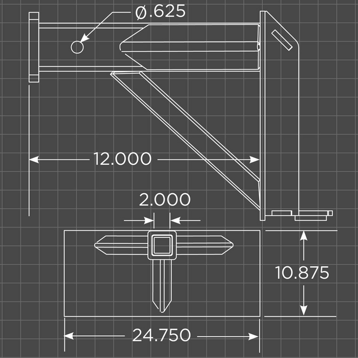 Loflin Fabrication Mini Skid Steer Reese Trailer Hitch Adapter