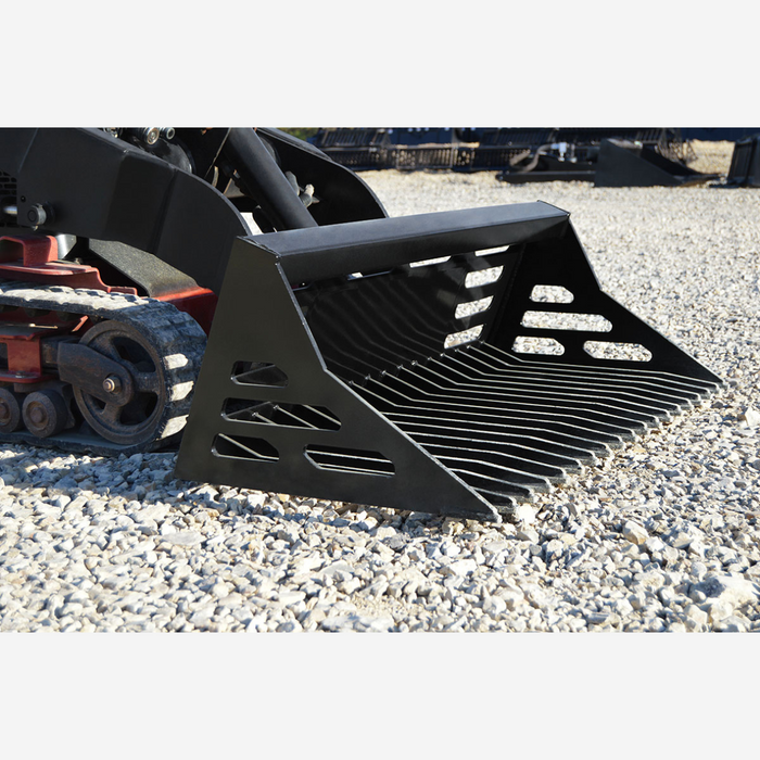 Loflin Fabrication Mini Skid Steer & Compact Tractor Rock Bucket